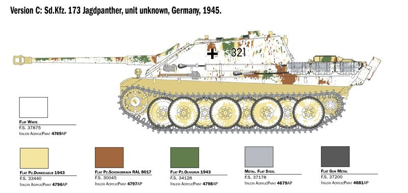 Italeri 6564 Sd.Kfz.173 JAGDPANTHER avec équipage d&amp;#39;hiver 1/35 – immagine 3