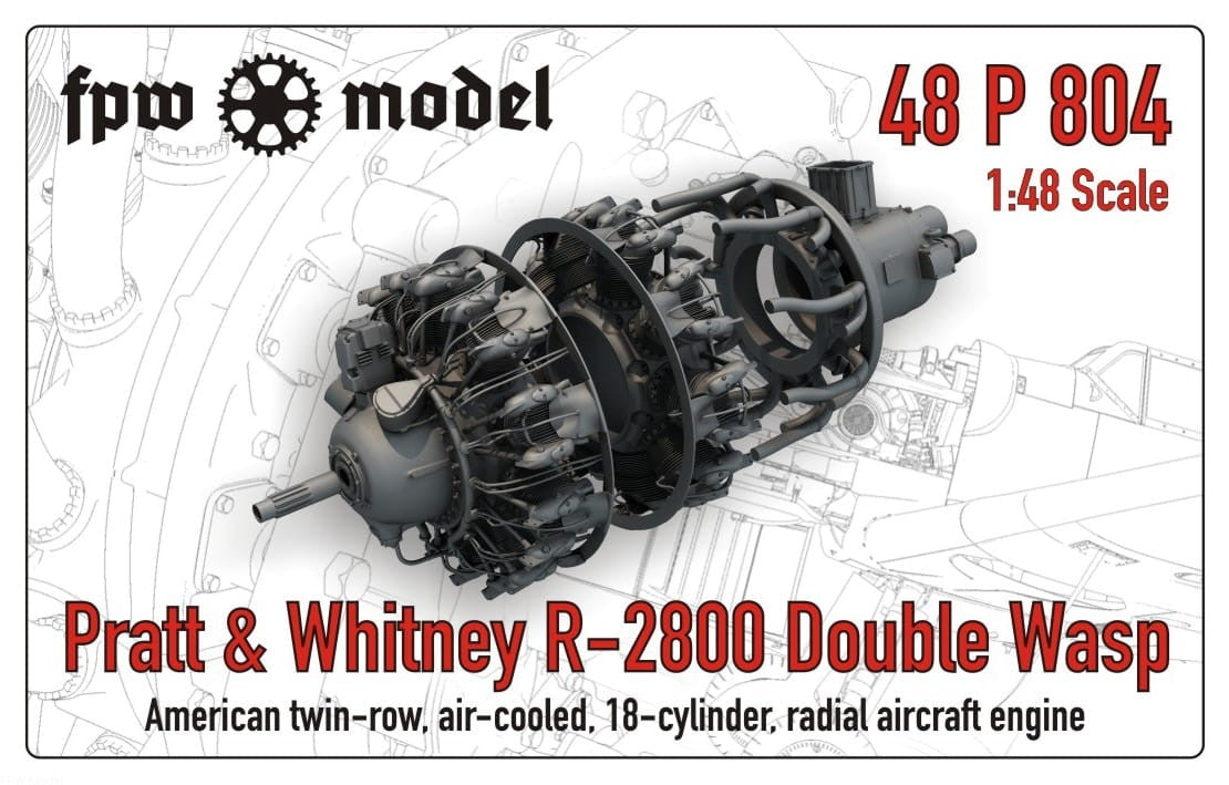 Maquette FPW 48P804 Pratt &amp; Whitney R-2800 Double Wasp (Complète) 1/48