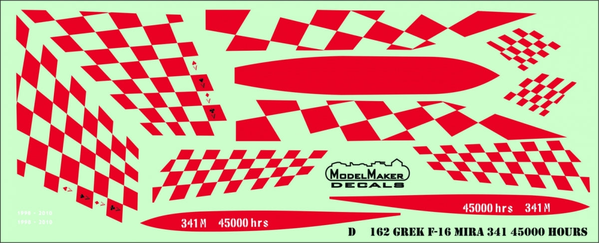 Décalcomanies ModelMaker D48162 F-16 grec 341 Mira 45000 heures 1/48  – Bild 2
