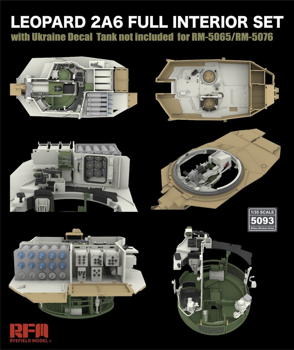 Rye Field Model 5093 LEOPARD 2A6 FULL INTERIOR SET 1/35 – zdjęcie 2