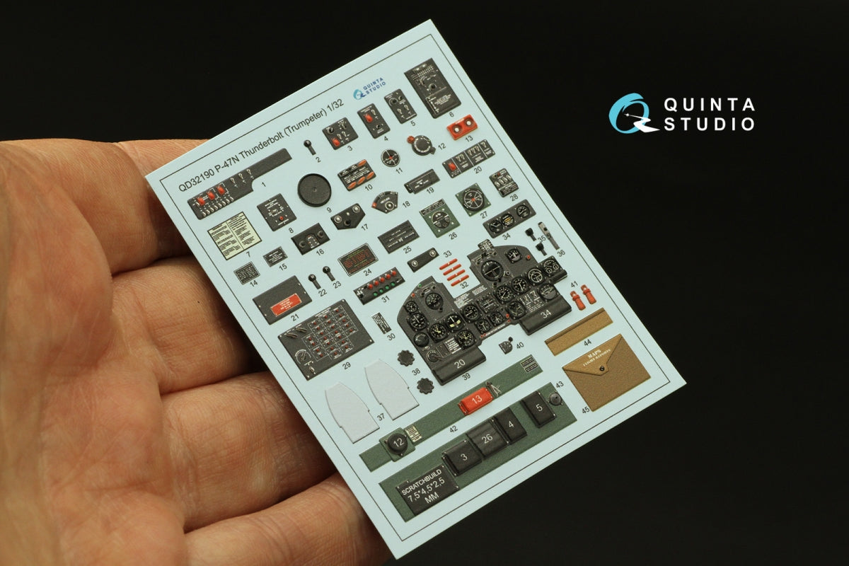 Intérieur coloré imprimé en 3D sur papier décalcomanie Quinta Studio QD32190 P-47N Thunderbolt (Trumpeter) 1/32 – immagine 2