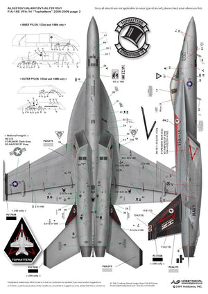 HobbyDecal AL48010V1 F/A-18E Tophatters 2008-2009 1/48  – Bild 4
