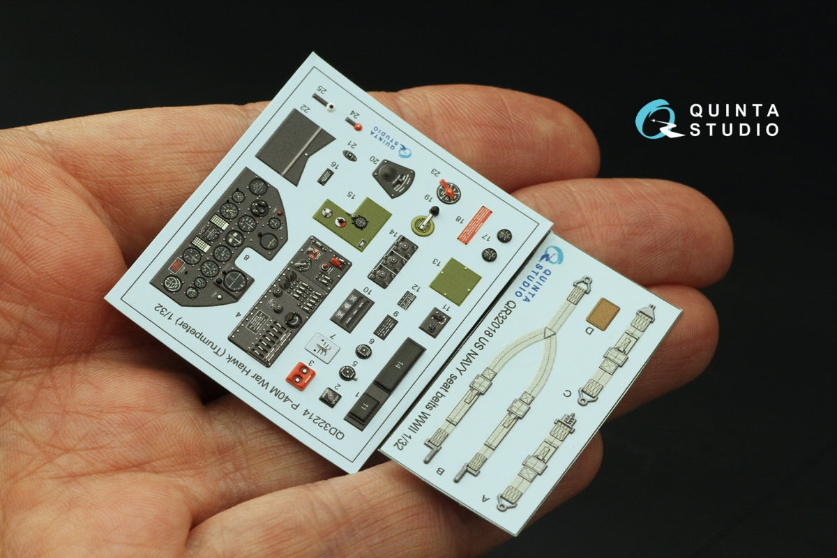 Intérieur coloré imprimé en 3D sur papier décalcomanie Quinta Studio QD32214 P-40M WarHawk (Trumpeter) 1/32 – image 3