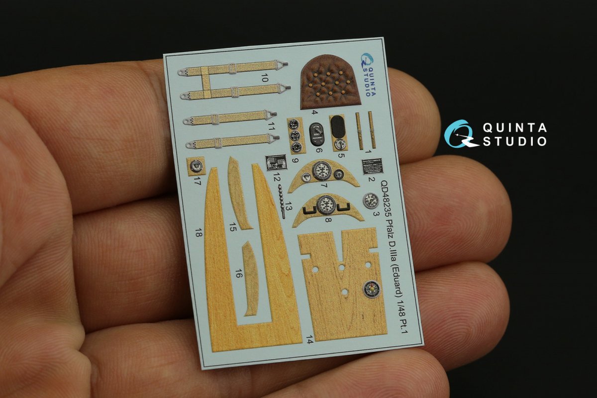 Intérieur imprimé en 3D et coloré sur papier décalcomanie Quinta Studio QD48235 Pfalz D.IIIa (Eduard) 1/48 – image 3