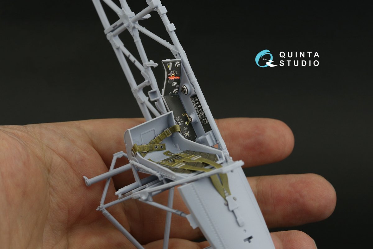 Intérieur imprimé en 3D et coloré sur papier décalcomanie pour Hawker Typhoon (Airfix) - Quinta Studio QD24002 (Porte de voiture) - Échelle 1/24 – immagine 5