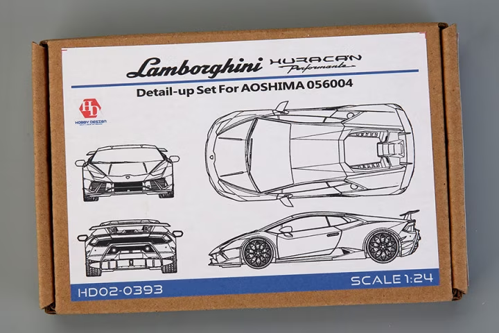 Kit de détails Hobby Design HD02-0393 Lamborghini Huracan Performante (PE + résine + logo en métal) pour Aoshima 056004 1/24
