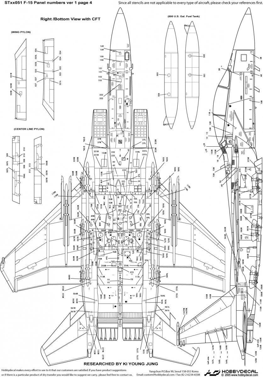 HobbyDecal ST48051V1 Numéros de panneaux F-15 ver 1 1/48 – image 5