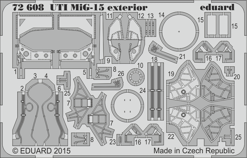 Eduard 72608 UTI MiG-15 extérieur 1/72 EDUARD