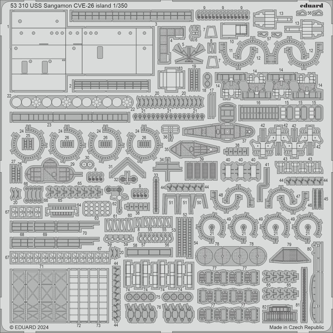 Eduard 53310 USS Sangamon CVE-26 île TRUMPETER 1/350