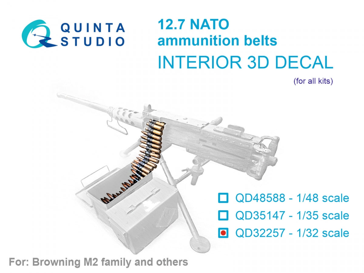 Bandes de munitions OTAN 12,7 mm Quinta Studio QD32257 (Tous les kits) 1/32