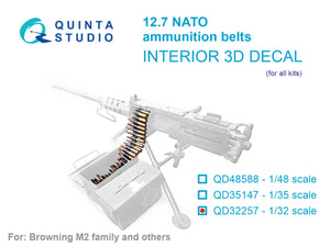 Bandes de munitions OTAN 12,7 mm Quinta Studio QD32257 (Tous les kits) 1/32