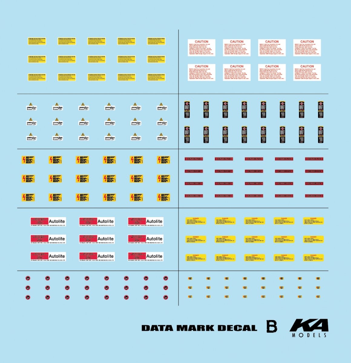 Autocollant de données KA Models KD-24016 B