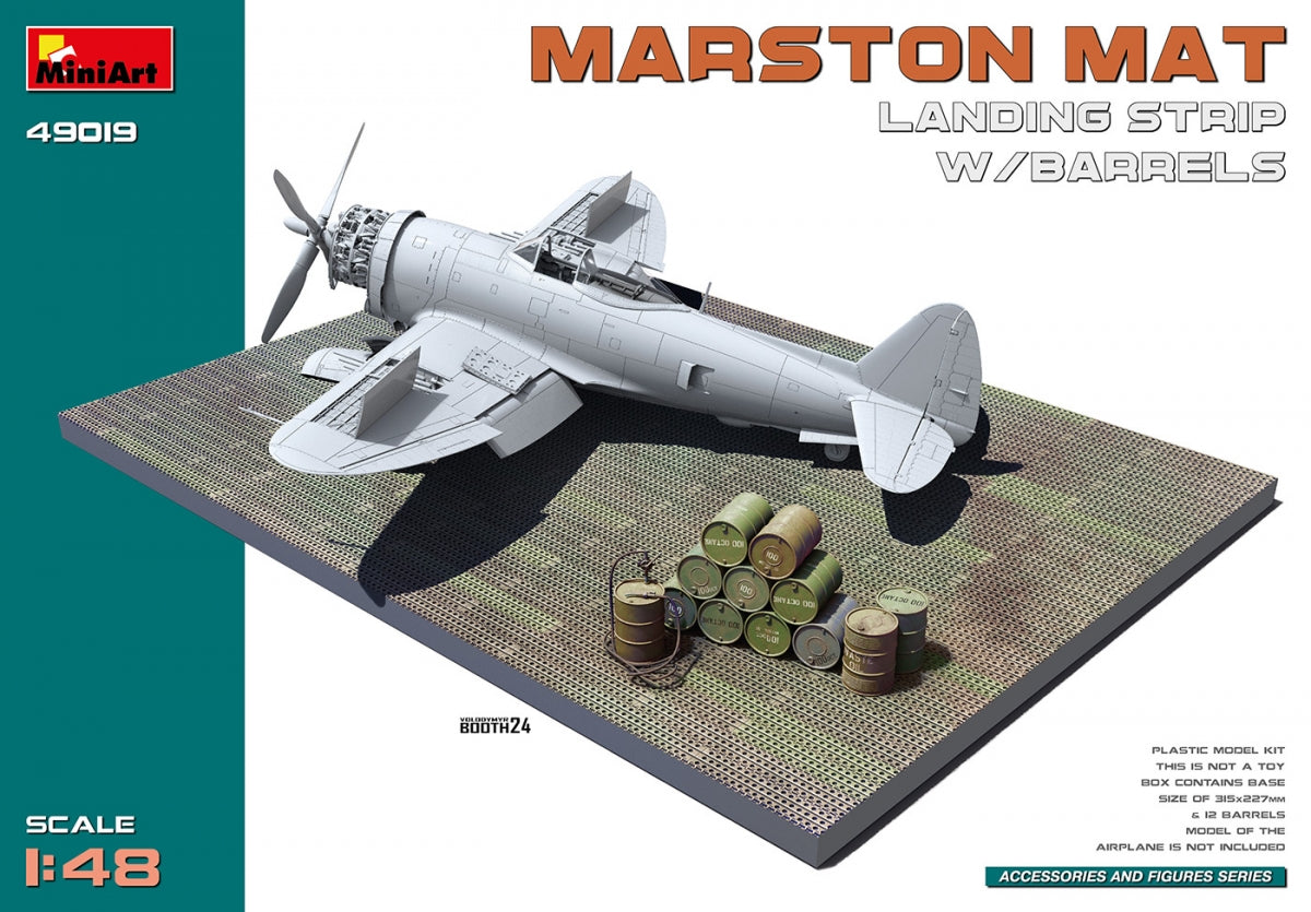 MiniArt 49019 PISTE D&amp;#39;ATTERRISSAGE MARSTON MAT avec BARILS 1/48