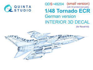Quinta Studio QDS+48204 Tornado ECR Allemand Intérieur imprimé en 3D et coloré sur papier décalcomanie (Revell) (petite version) (avec pièces en résine imprimées en 3D) 1/48