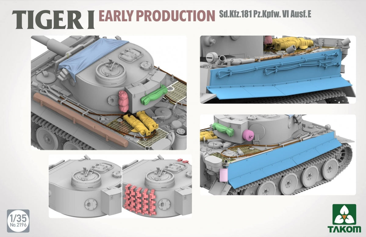 Takom 2196 TIGER I PREMIÈRE PRODUCTION Sd.Kfz.181 Pz.Kpfw.VI Ausf.E 1/35 – image 6