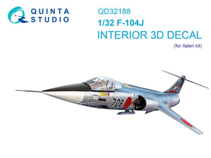 Intérieur coloré imprimé en 3D sur papier décalcomanie Quinta Studio QD32188 F-104J (Italeri) 1/32