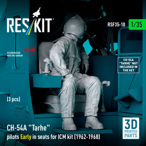 RESKIT RSF35-0010 CH-54A « Tarhe » Pilotes en position initiale dans leurs sièges pour kit ICM (1962-1968) (3 pièces) (Impression 3D) 1/35 – immagine 4