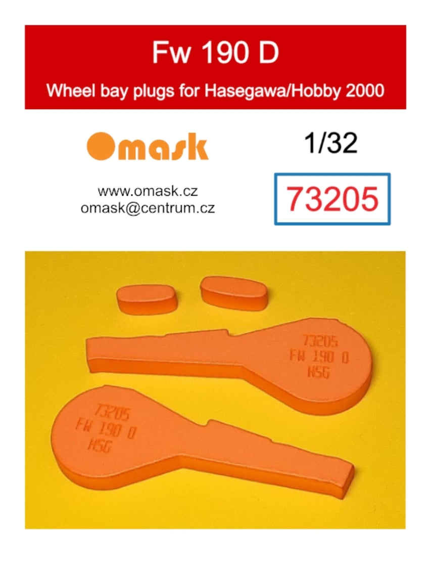 Omask 73205 Bouchons de puits de train d'atterrissage pour Fw 190 D (pour Hasegawa/Hobby 2000) 1/32