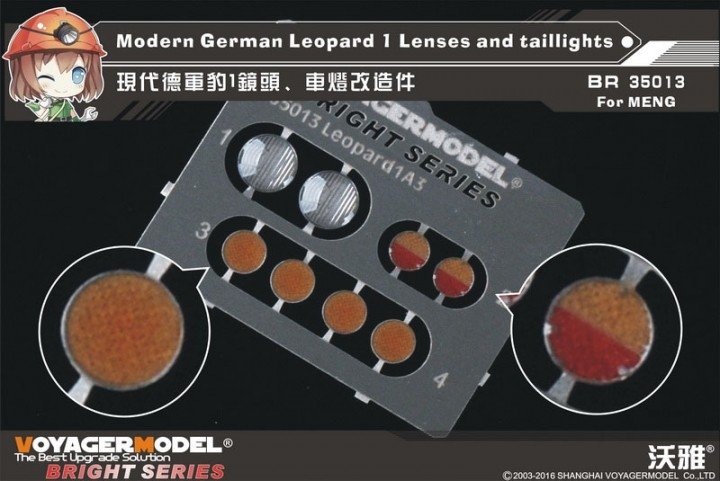 Lentilles et feux arrière Voyager Model BR35013 pour Leopard I allemand moderne (échelle 1/35)