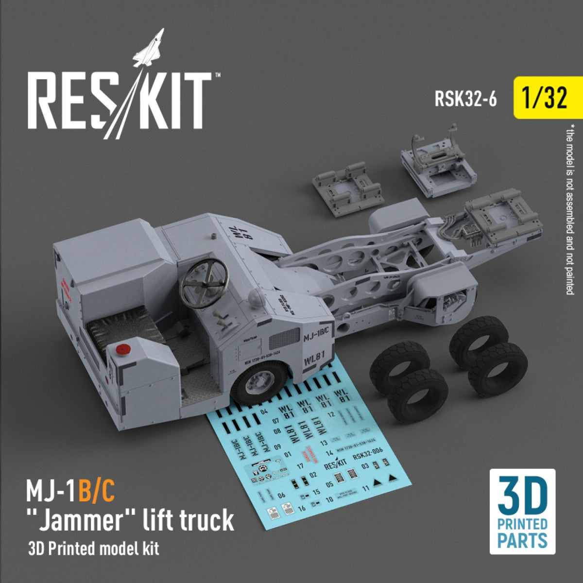 RESKIT RSK32-0006 MJ-1B/C "Jammer" lift truck (3D Printed model kit) 1/32
