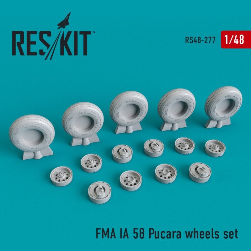 RESKIT RS48-0277 Jeu de roues FMA IA 58 Pucará (Pucara) 1/48