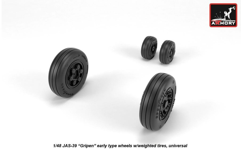 Armory Models AW48503 JAS-39 Gripen wheels w/ weighted tires, early 1/48 – zdjęcie 2