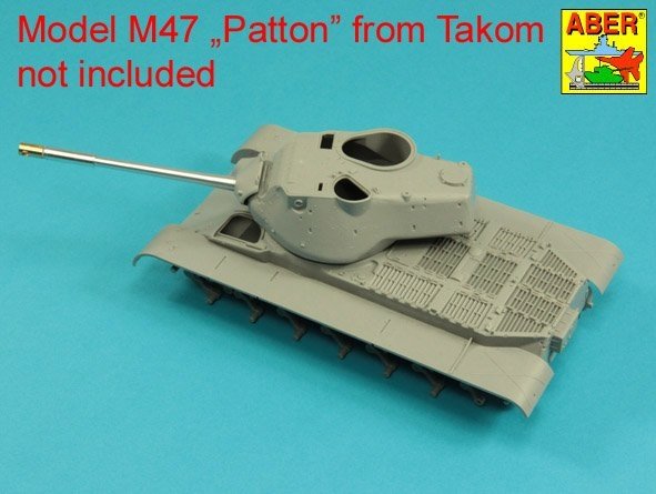 Aber 35L-284 Canon de 90 mm M-36 avec frein cylindrique pour char américain M47 Patton sans couvre-mantelure Takom/Italeri 1/35 – image 12