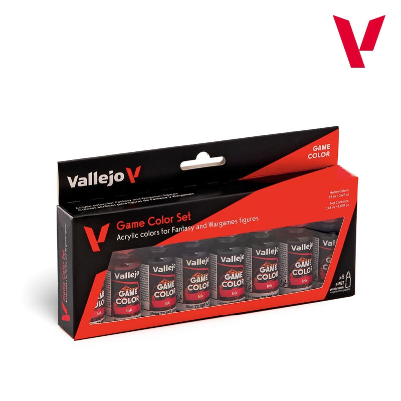 Vallejo 72296 Game Color Inks set - Acrylic colors for Fantasy and Wargames figures 8x 18ml