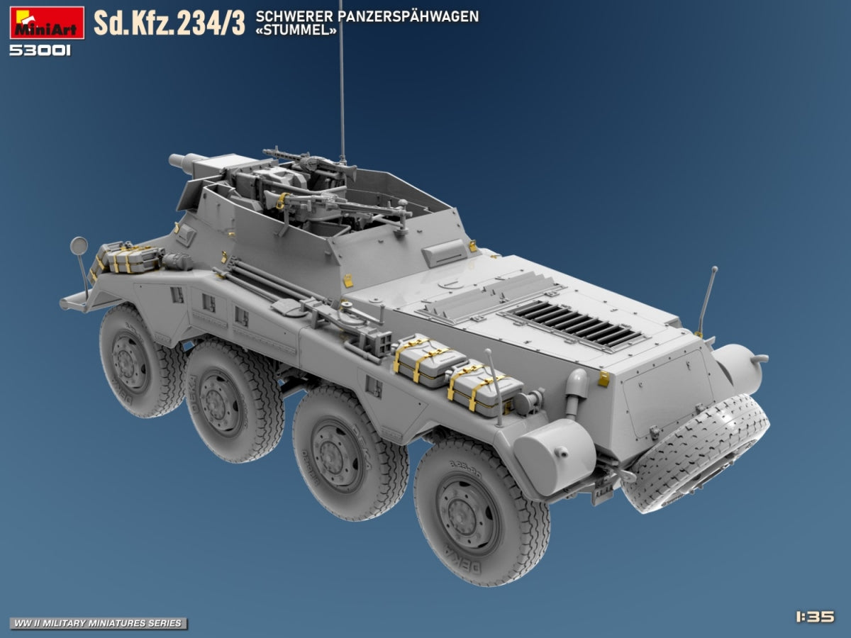MiniArt 53001 Sd.Kfz.234/3 SCHWERER PANZERSPAHWAGEN STUMMEL 1/35 – zdjęcie 5