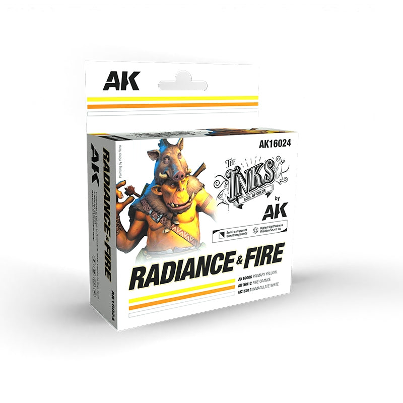 AK Interactive AK16024 RADIANCE &amp;amp; FIRE – Coffret d&amp;#39;encres 3 x 30 ml
