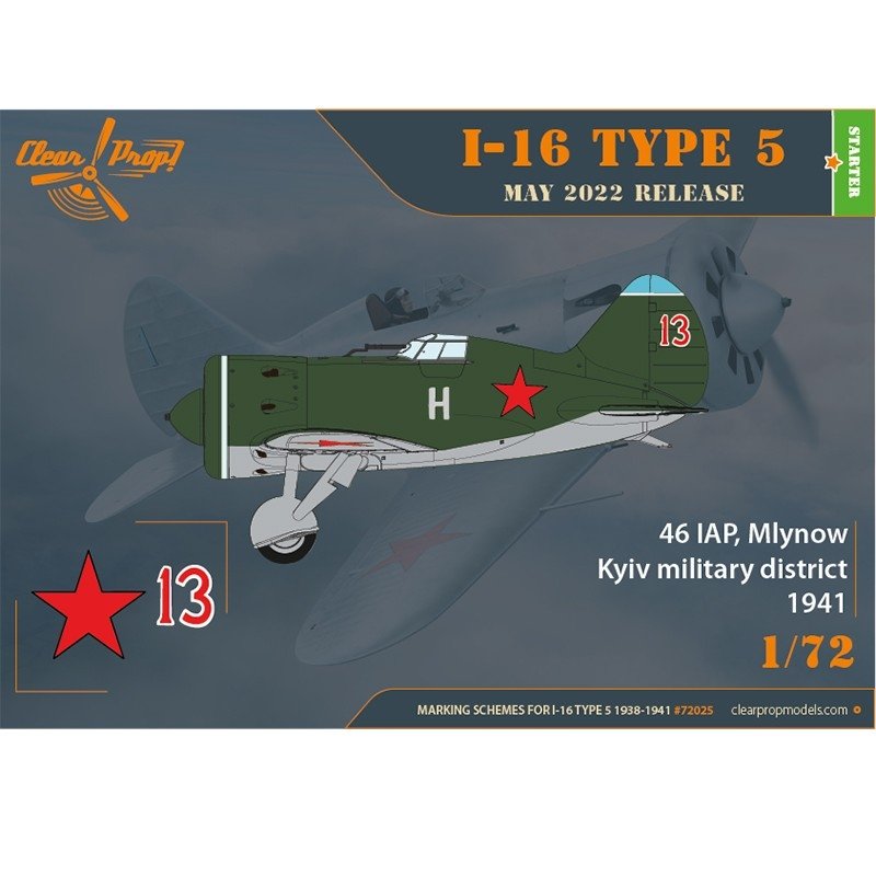 Clear Prop! CP72025 I-16 Type 5 (1938-1941) KIT DE DÉMARRAGE 1/72 – immagine 6
