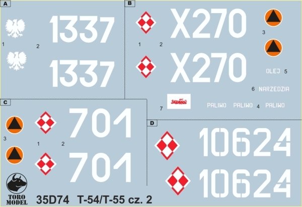 Maquette ToRo 35D74 T-54/T-55 dans l&amp;#39;armée polonaise, partie 2, échelle 1/35