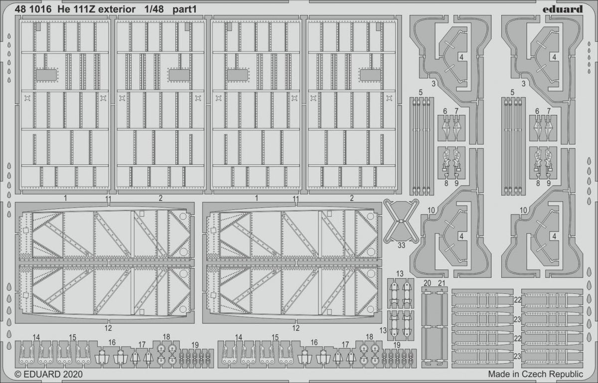 Eduard 481016 He 111Z extérieur pour ICM 1/48