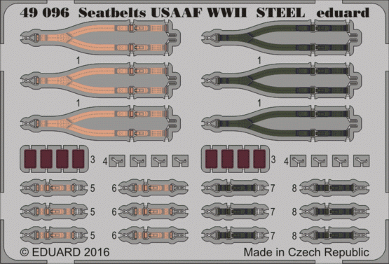 Ceintures de sécurité Eduard BIG49342, Seconde Guerre mondiale, Forces aériennes alliées, acier, échelle 1/48 – image 2
