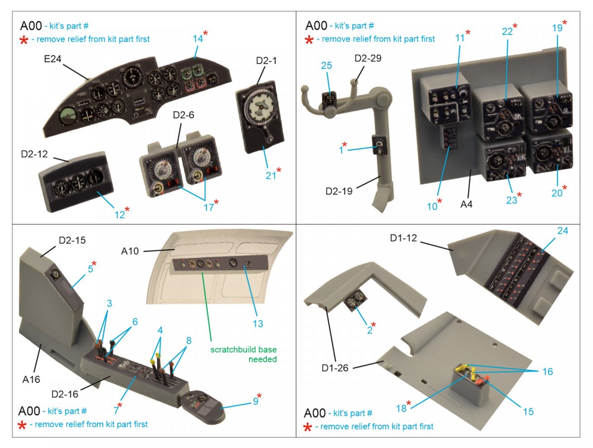 Intérieur imprimé en 3D et coloré sur papier décalcomanie (ICM) pour He 111H-3/H-6 de Quinta Studio (référence QDS-48266) (petite version) à l&amp;#39;échelle 1/48 – immagine 2