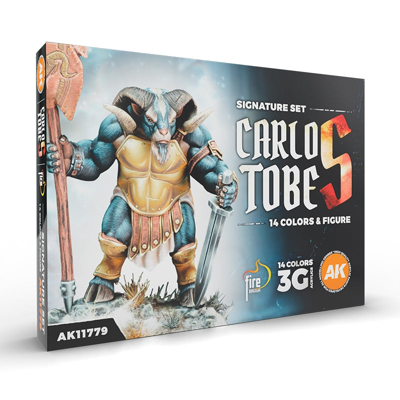 AK Interactive AK11779 CARLOS TOBES – COFFRET SIGNATURE 3G – 14 COULEURS ET 1 FIGURINE