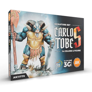 AK Interactive AK11779 CARLOS TOBES – COFFRET SIGNATURE 3G – 14 COULEURS ET 1 FIGURINE