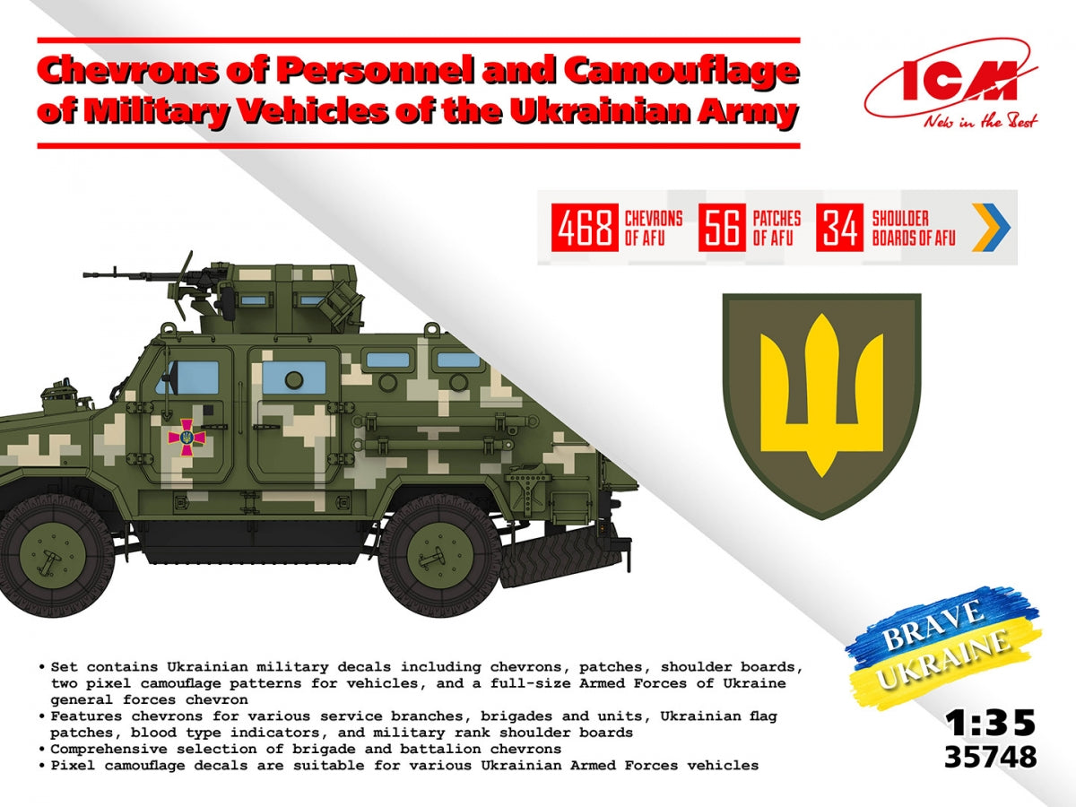 ICM 35748 Chevrons de personnel et camouflage des véhicules militaires de l'armée ukrainienne 1/35