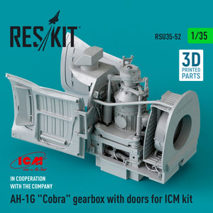 Boîte de vitesses RESKIT RSU35-0052 AH-1G Cobra avec portes pour kit ICM (Impression 3D) 1/35