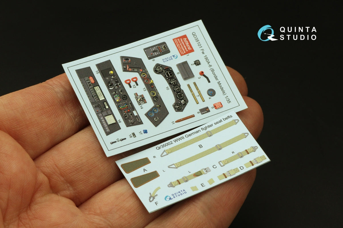 Quinta Studio QD35101 FW 190A-6 3D-Printed &amp;amp; coloured Interior on decal paper (Border Model) 1/35 – zdjęcie 6