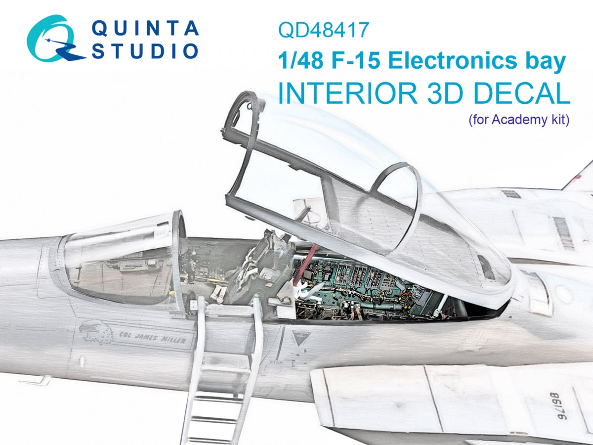 Quinta Studio QD48417 F-15C Baie électronique Intérieur coloré imprimé en 3D sur papier décalcomanie (Academy) 1/48
