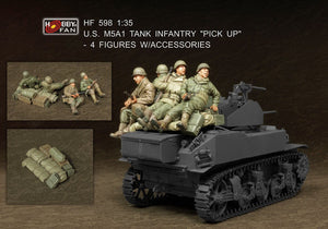 Figurines Hobby Fan HF598 US M5A1 CHAR D&amp;#39;INFANTERIE « PICK UP » avec accessoires
