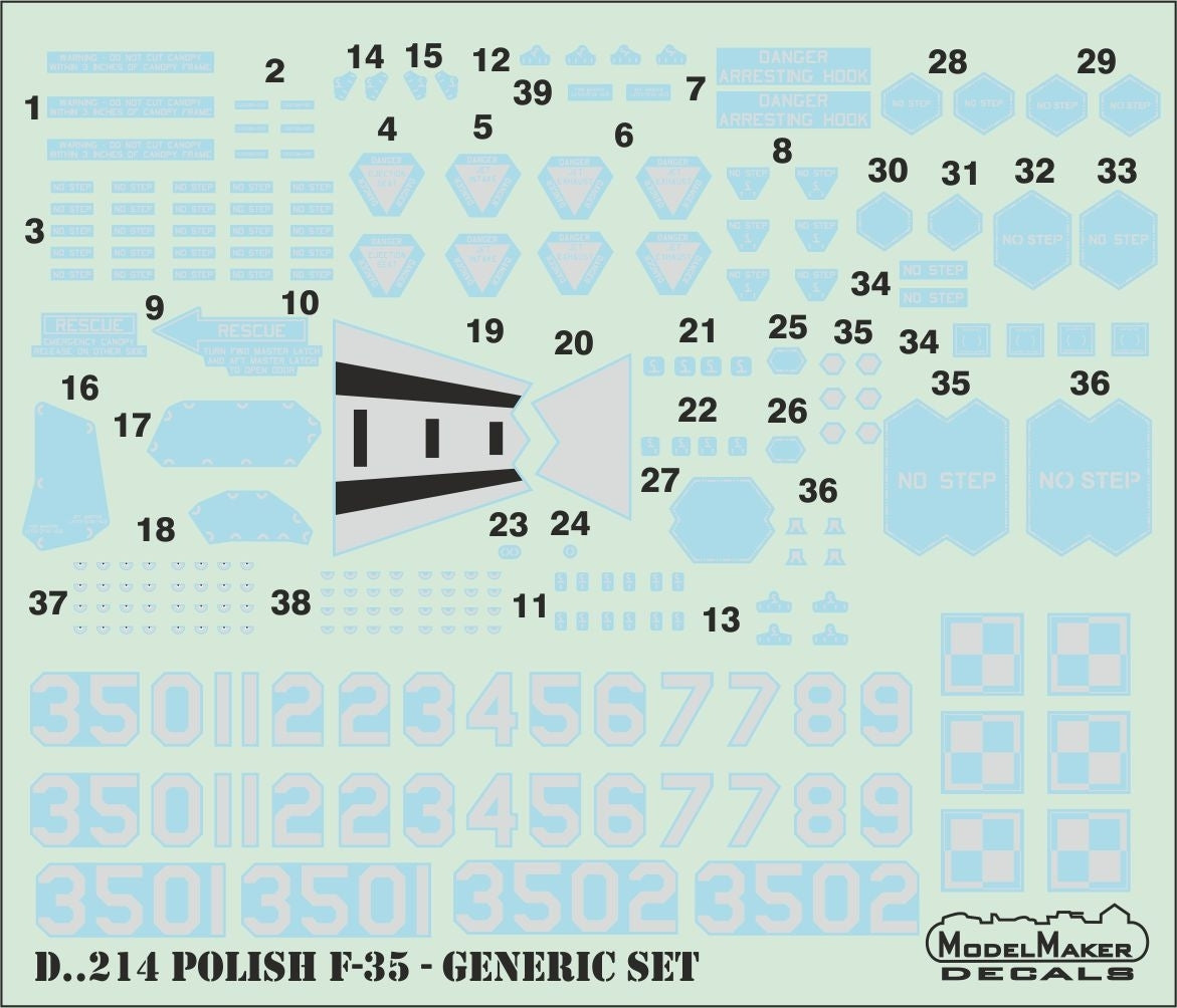 ModelMaker Decals D48214 Polish F-35 generic set 1/48 – zdjęcie 2