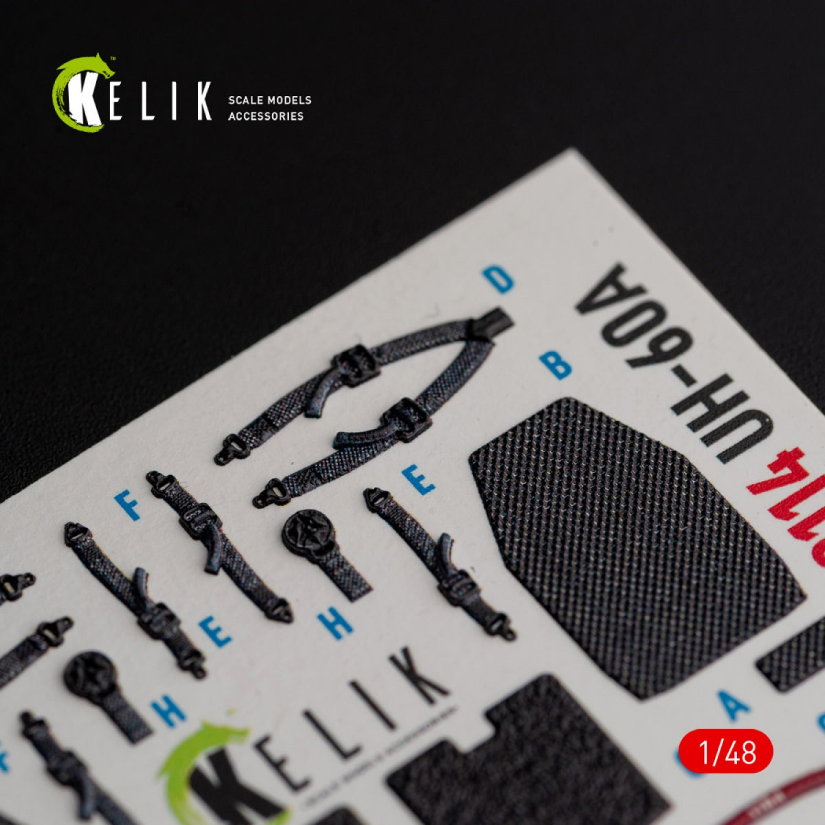 Décalcomanies 3D intérieures KELIK K48114 UH-60A Black Hawk - Type 2 « Renseignement de défense de l&amp;#39;Ukraine » pour maquette ICM au 1/48 – image 11