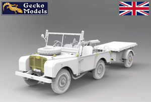 Gecko Models 35GM0076 Guerre de Corée Véhicule utilitaire britannique FV18001 Mk. 1 80 pouces 4x4 (première production) avec remorque Bantam de 10 quintaux 1/35 – imagen 2