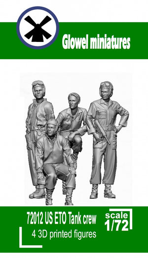 Glowel Miniatures 72012 Équipage de char américain ETO (3 figurines, imprimées en 3D) 1/72
