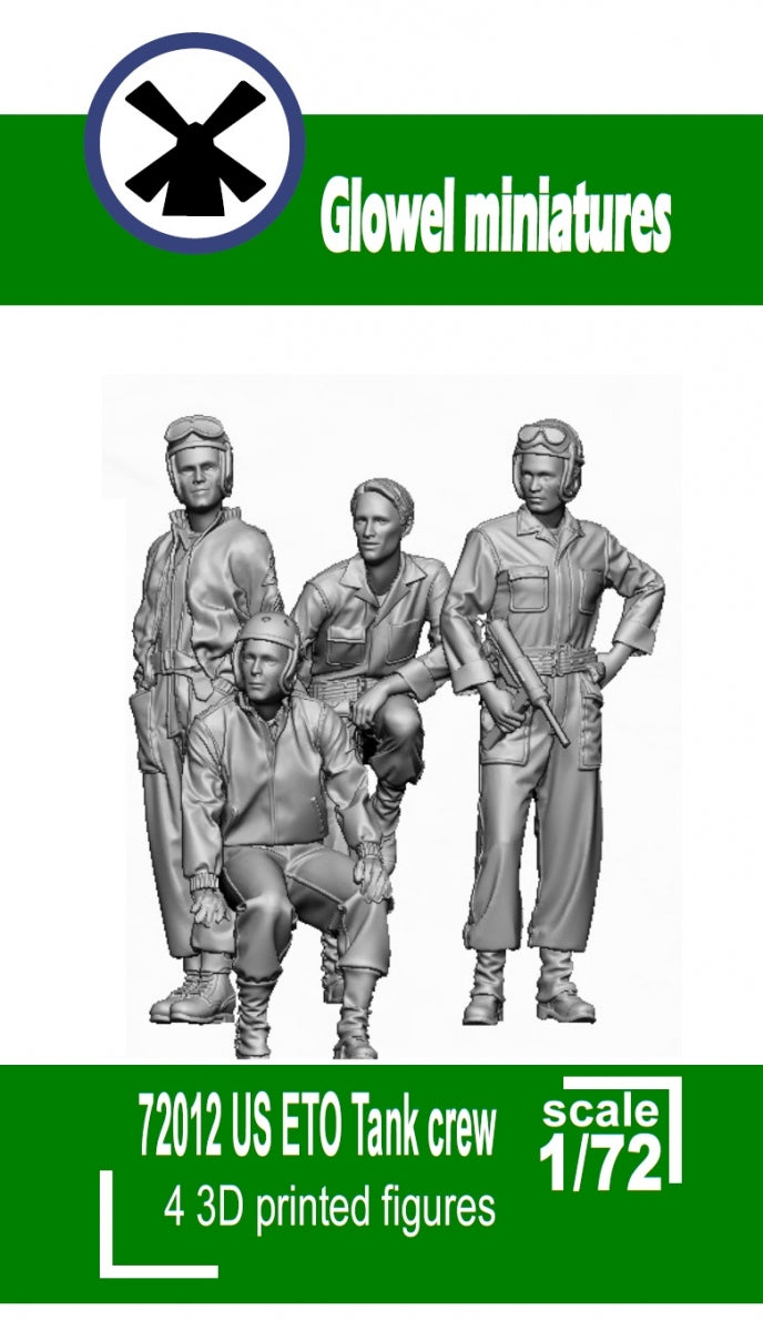 Glowel Miniatures 72012 Équipage de char américain ETO (3 figurines, imprimées en 3D) 1/72