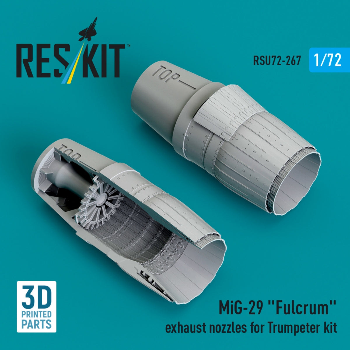 RESKIT RSU72-0267 Tuyères d&amp;#39;échappement MiG-29 « Fulcrum » pour maquette Trumpeter (impression 3D) 1/72
