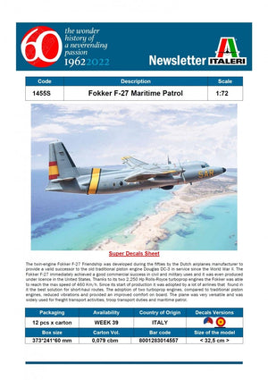 Italeri 1455 Fokker F-27 SAR 1/72 – Bild 2