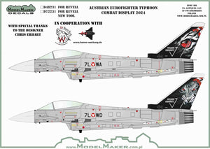Décalcomanies ModelMaker D48231 Eurofighter Typhoon autrichien - Maquette de combat 2024 - Échelle 1/48